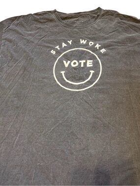 PacSun Black "Stay Woke Vote" Short Sleeve Tee